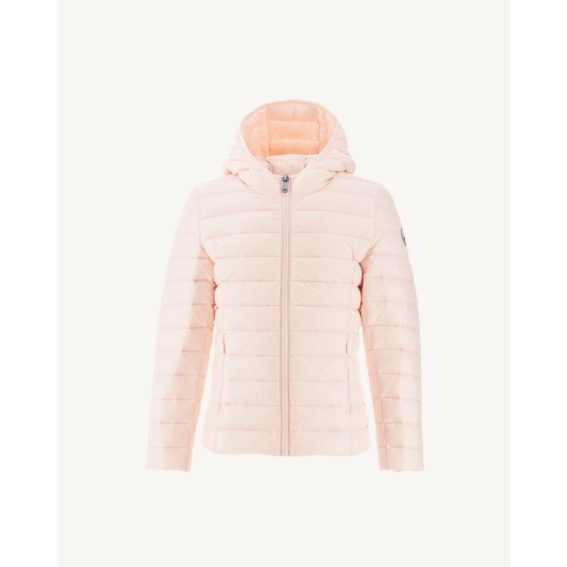 Light pink Carla children's light hooded down jacket