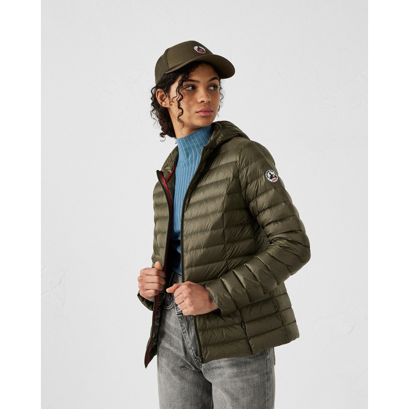 Lightweight hooded Army Cloe down jacket