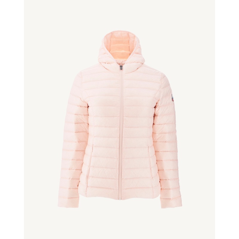 Lightweight hooded down jacket Light pink Cloe