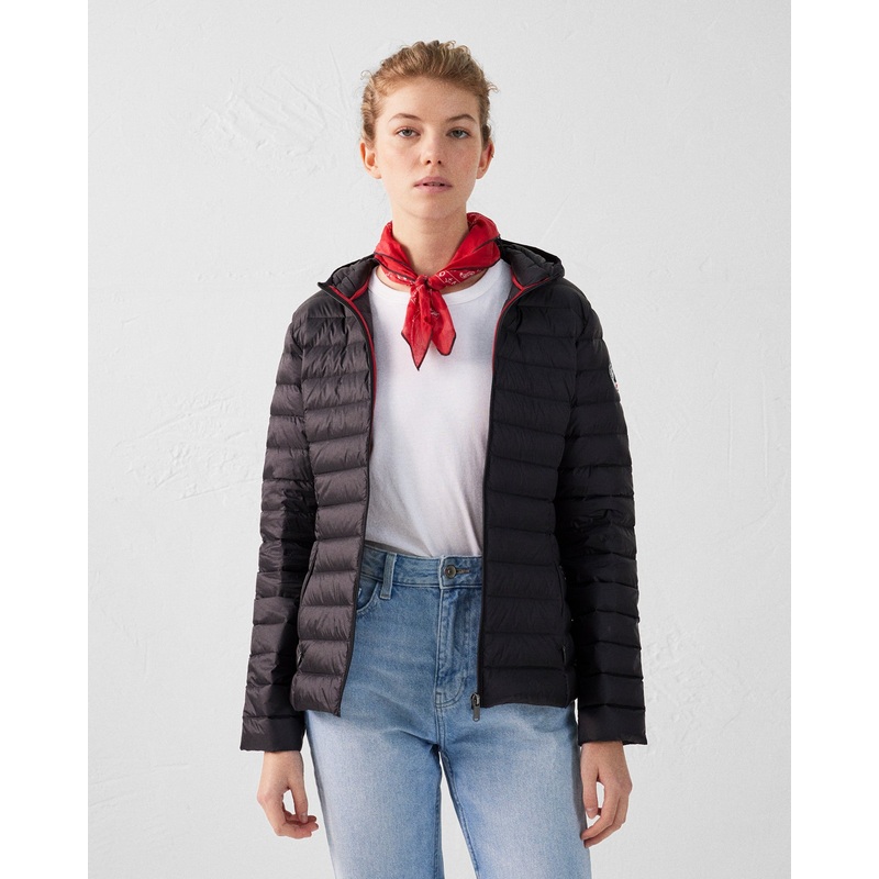 Lightweight hooded puffer jacket Noir Cloe
