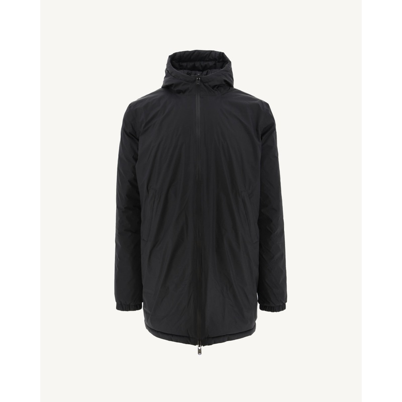 Long reversible hooded puffer jacket Black Amsterdam