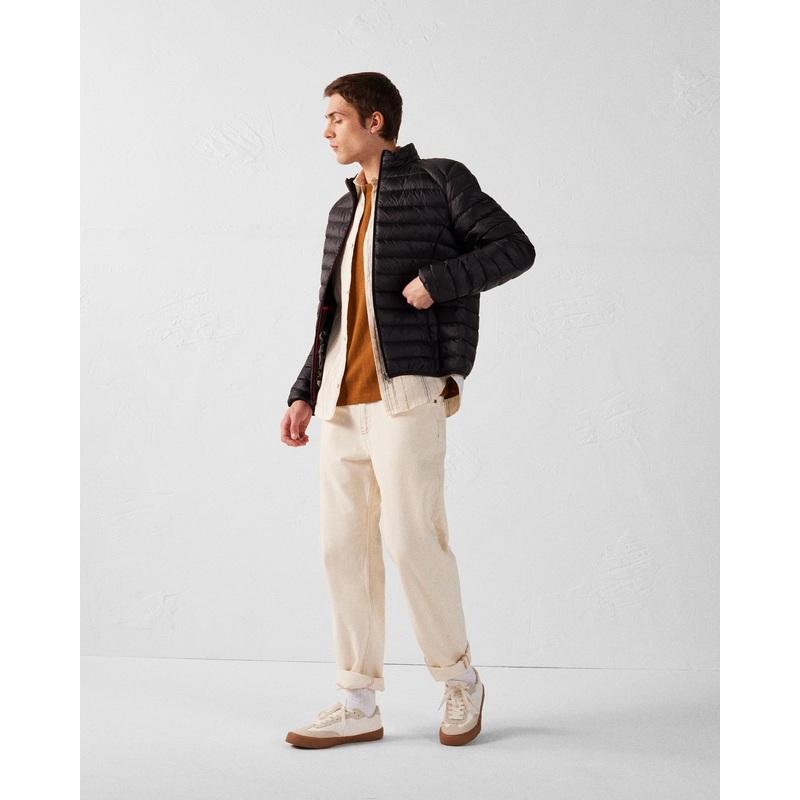 Matt black lightweight down jacket