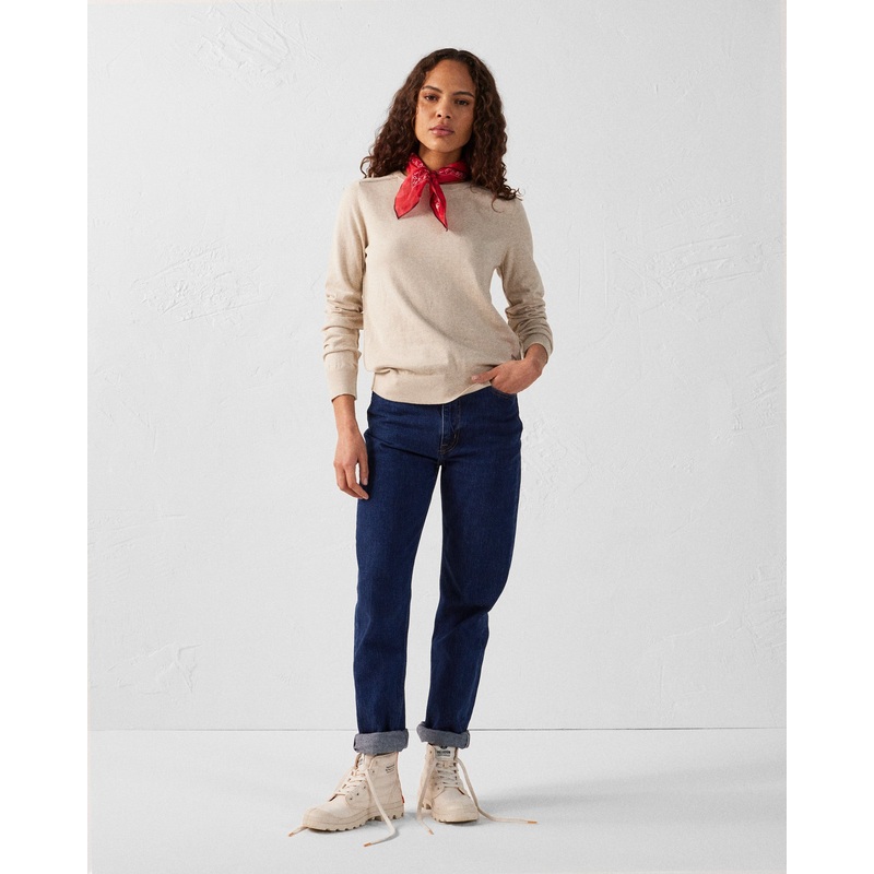 Pull en mailles col rond Sable Heloise