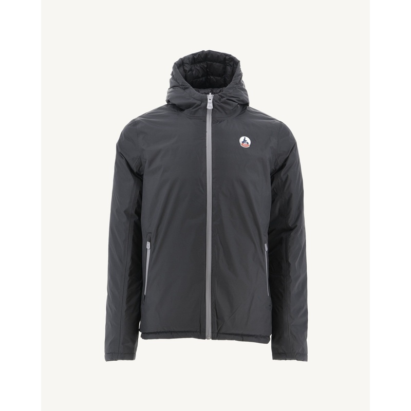 Reversible hooded puffer jacket Black Bergen