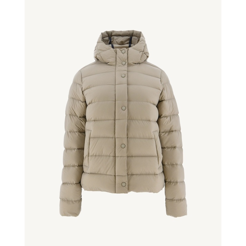 Straight hooded padded jacket Beige Jane