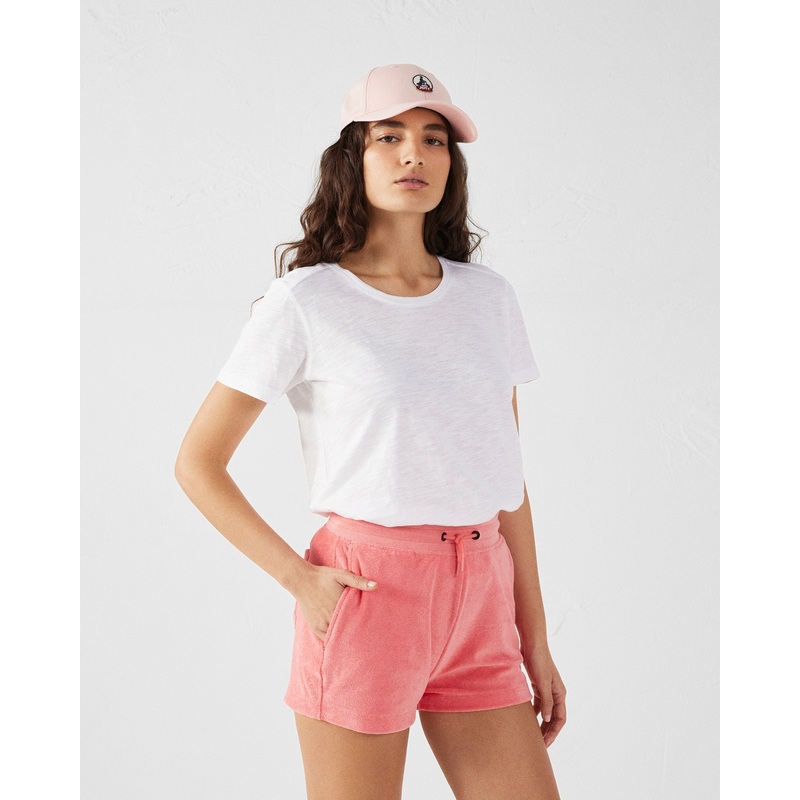T-shirt col rond femme en coton Blanc Angela