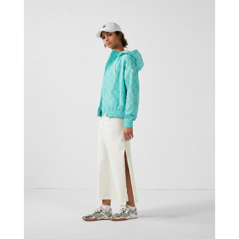 Blouson coupe-vent lger  capuche Mono lagon Alize monogram