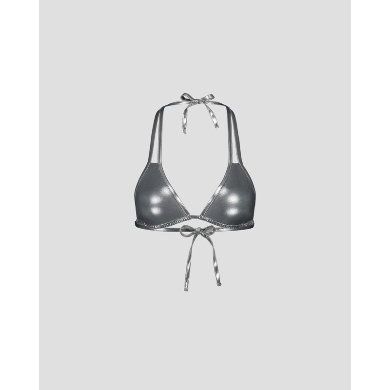 Haut de maillot de bain triangle Argent Assia top
