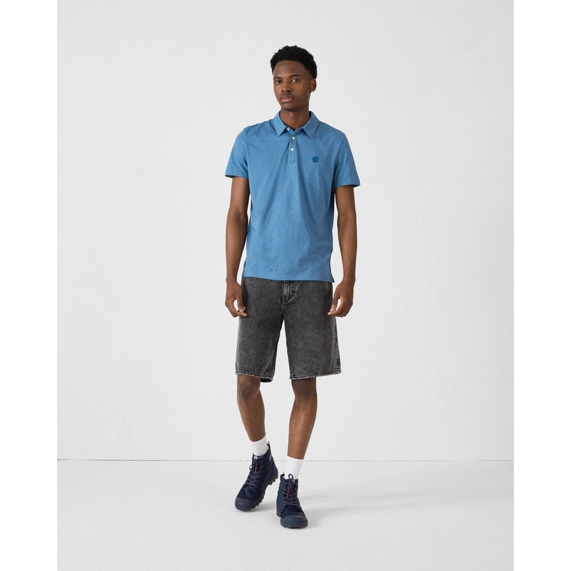 Polo en coton biologique Bleu jeans Lavan