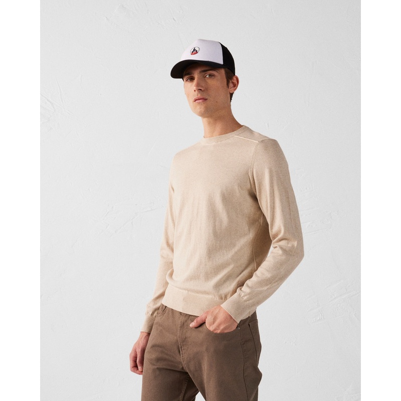 Pull en mailles col rond Sable Hadrien