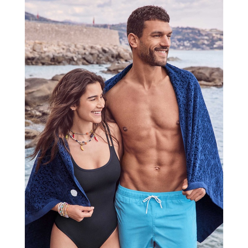 Serviette de plage en ponge Marine Noam