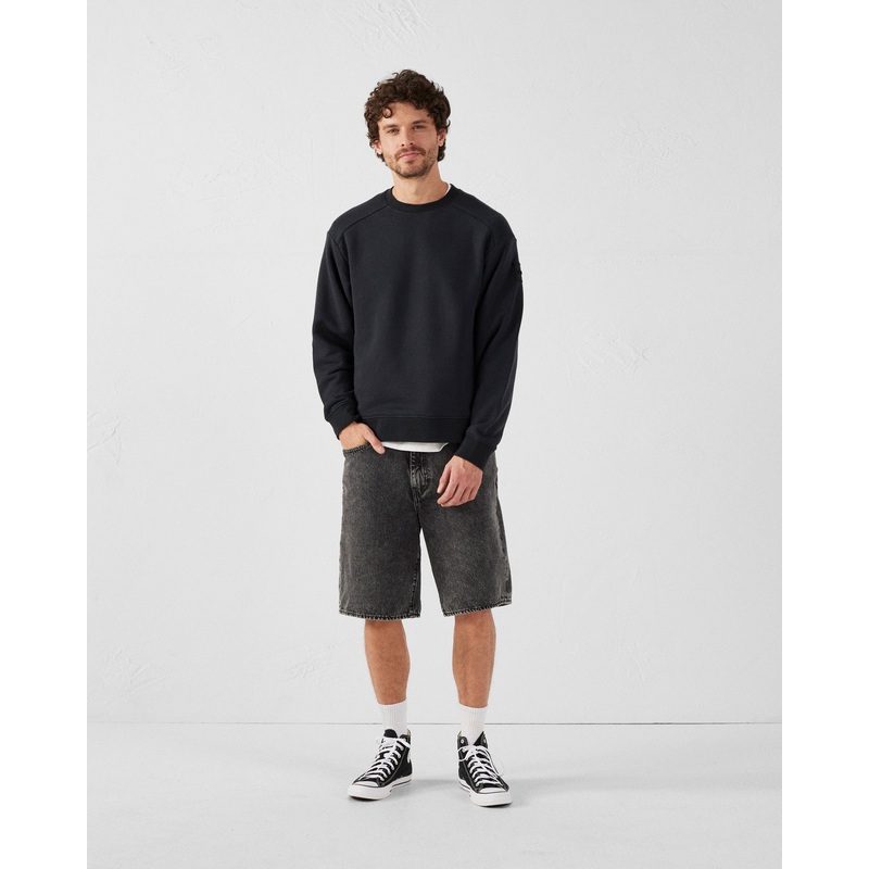 Sweat bimatire col rond Noir Alphonse