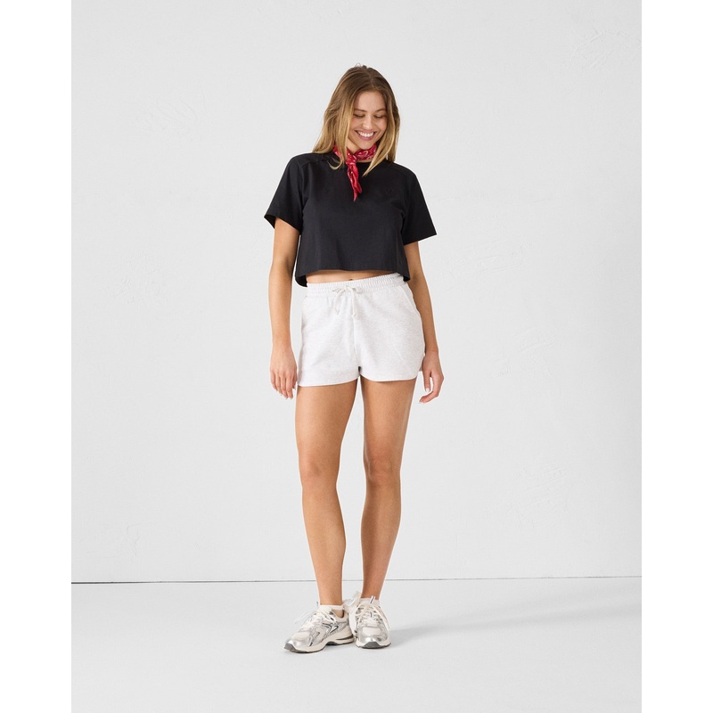 T-shirt col rond en coton Noir Mazu