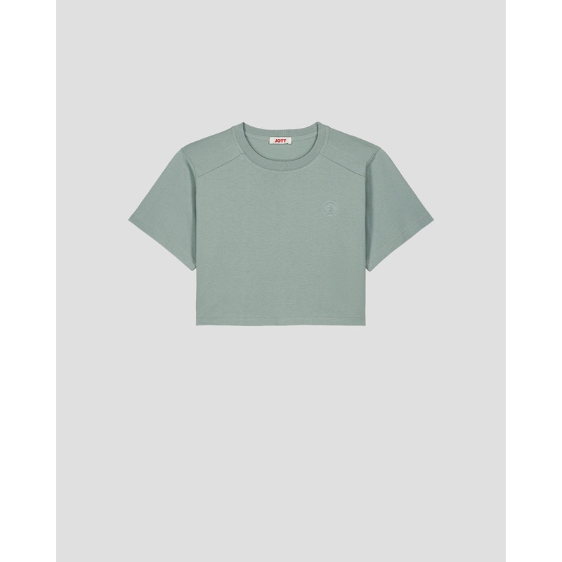 T-shirt col rond en coton Vert minral Mazu