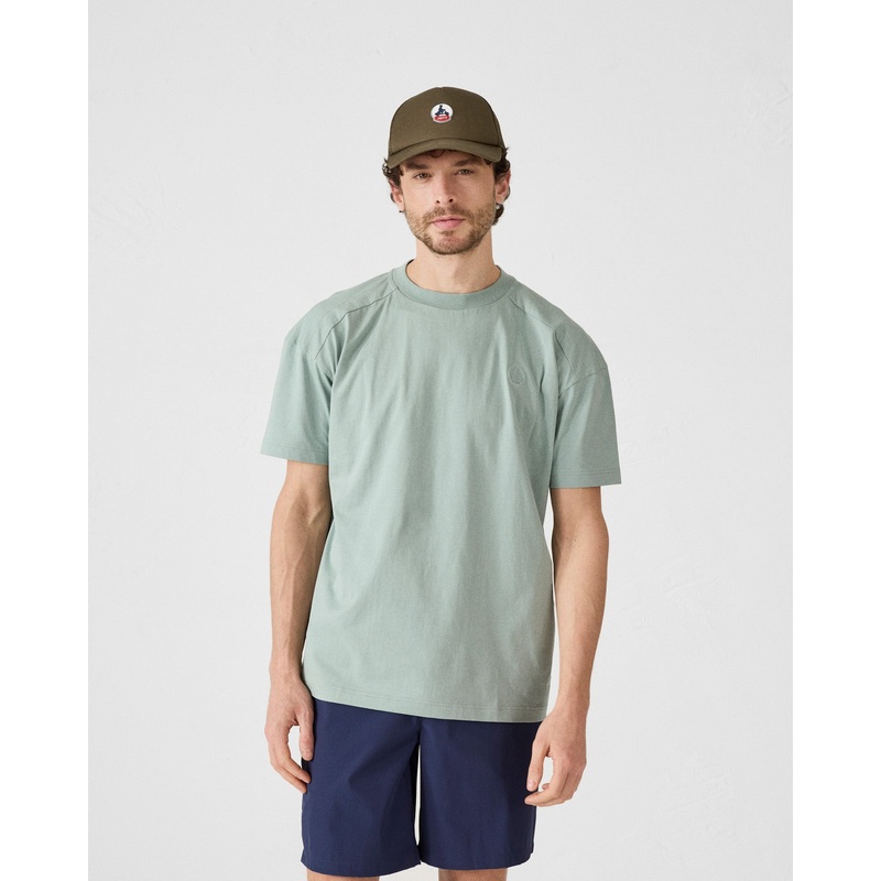T-shirt col rond en coton Vert minral Narong