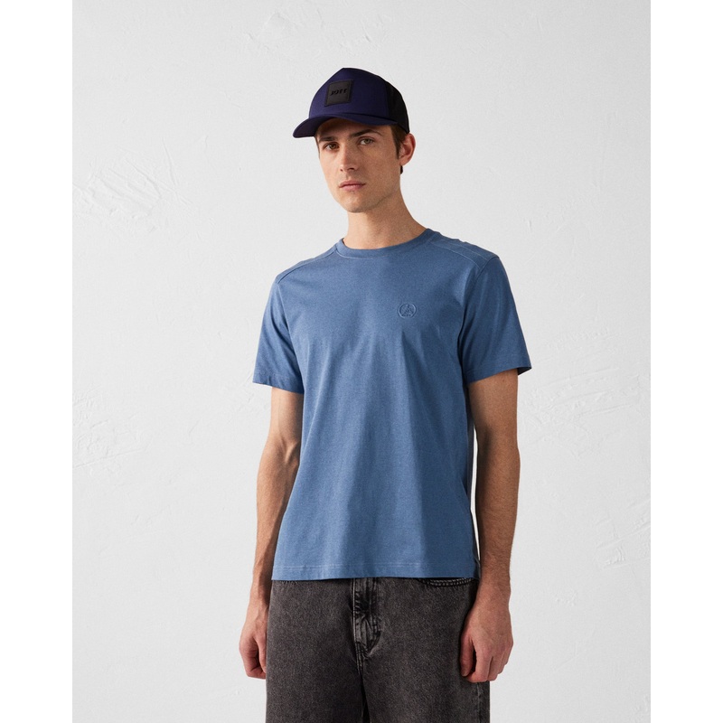 T-shirt col rond homme en coton Bleu jeans Pedro