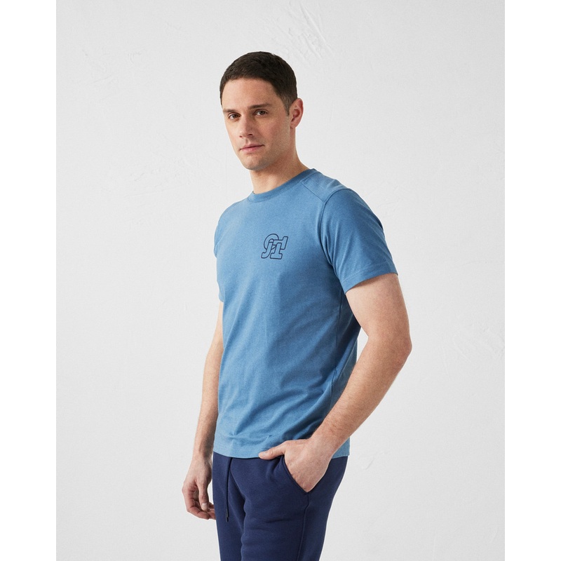T-shirt col rond homme en coton Bleu jeans Pedro mono