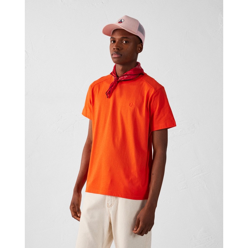 T-shirt col rond homme en coton Rouge feu Pedro