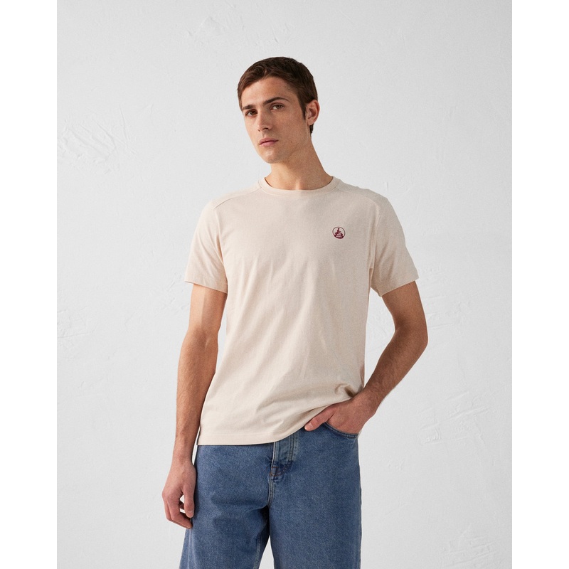 T-shirt col rond homme en coton Sable Pedro rear