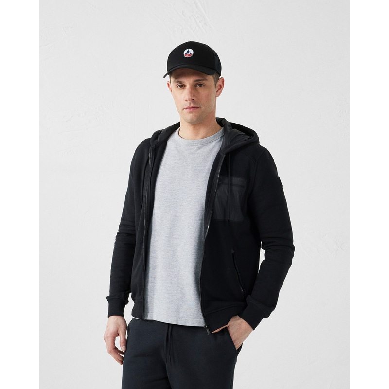 Veste zippe en coton Noir Hector