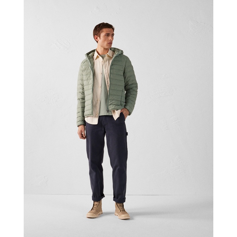 Doudoune lgre stretch  capuche Vert minral Frantz