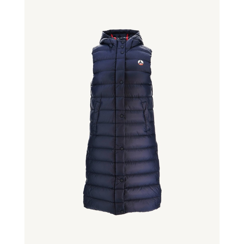 Doudoune longue droite  capuche Marine Lola