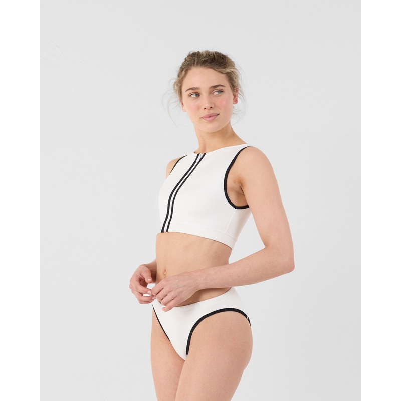 Haut de maillot de bain en noprne Blanc Jisoo top