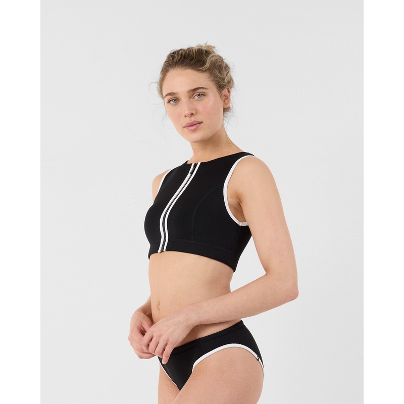 Haut de maillot de bain en noprne Noir Jisoo top