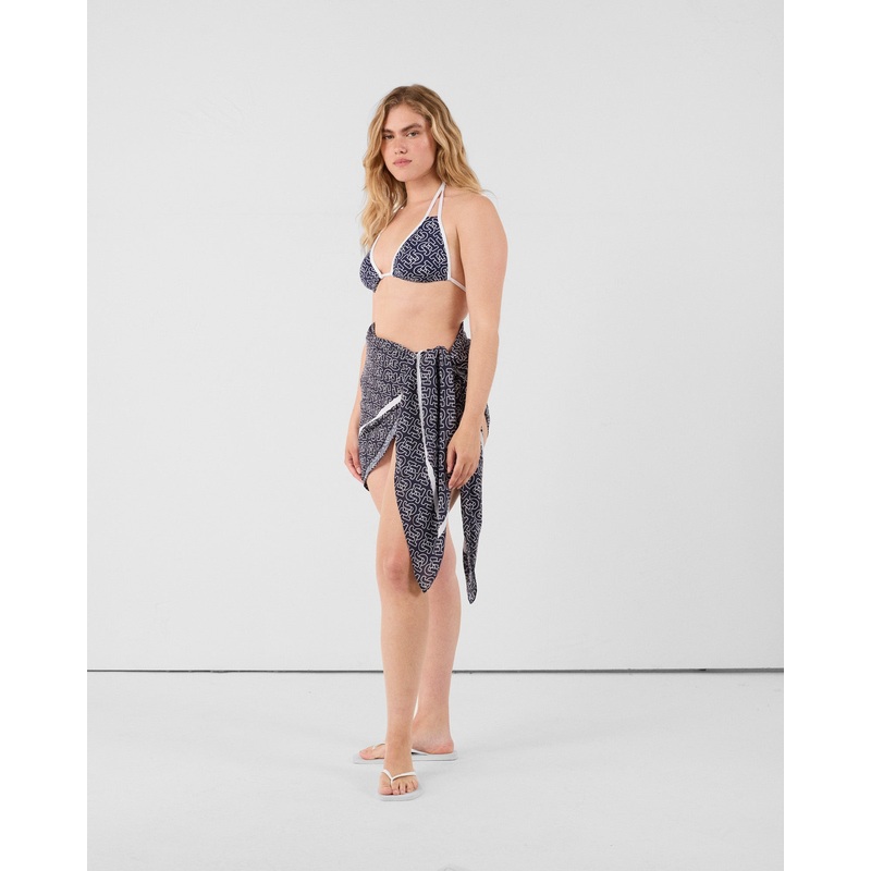 Haut de maillot de bain triangle Mono marine Maddie monogram top