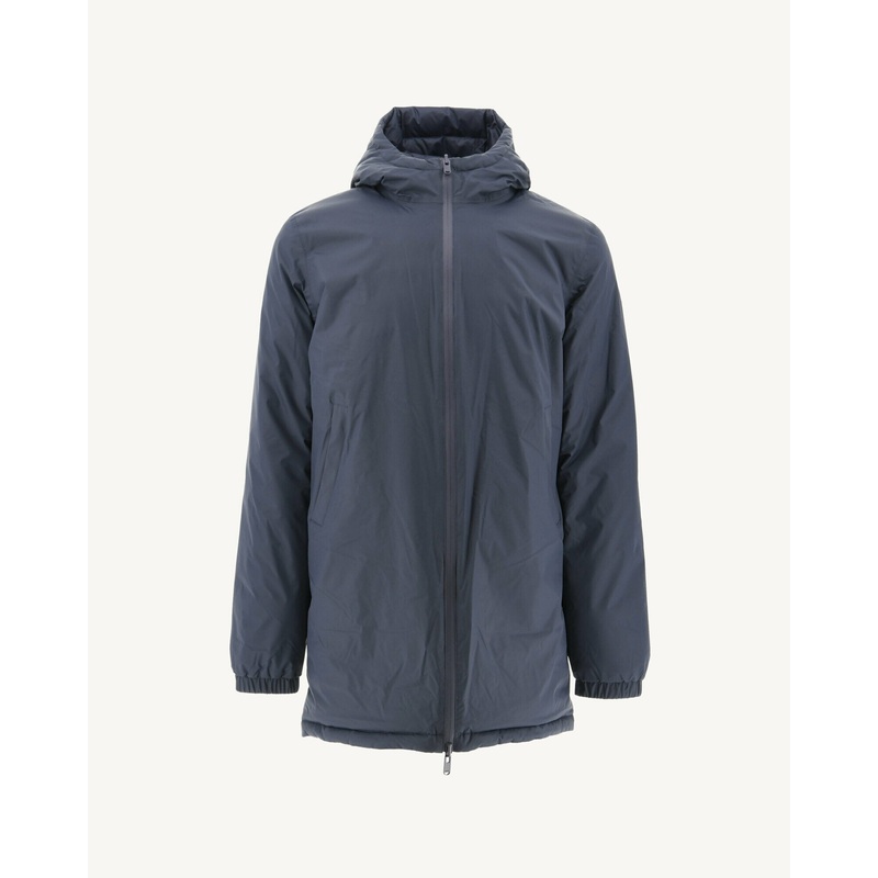 Long reversible hooded puffer jacket Marine Amsterdam