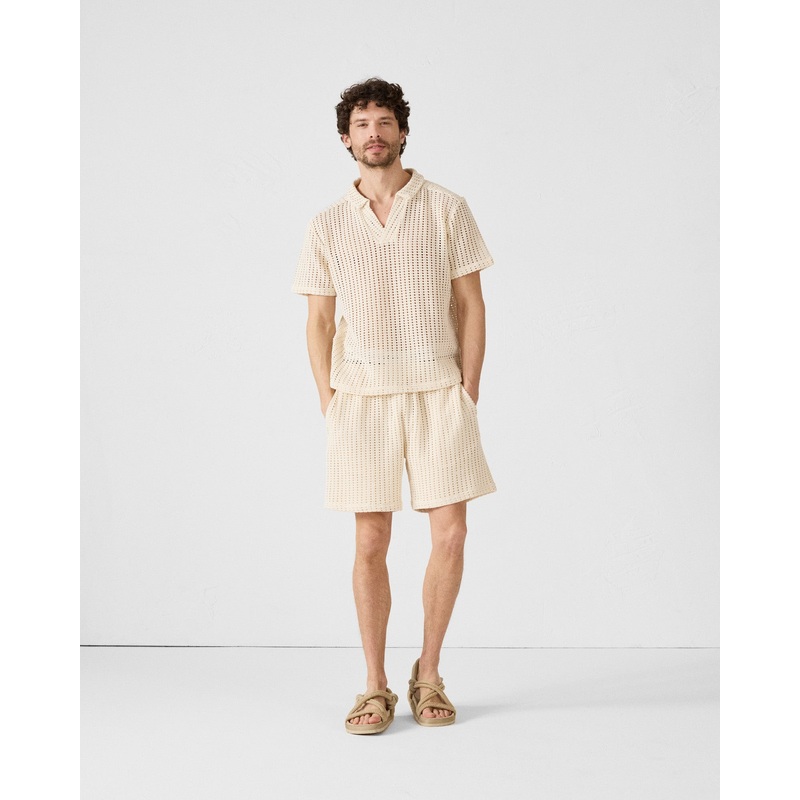 Polo en maille de coton Naturel Bruno