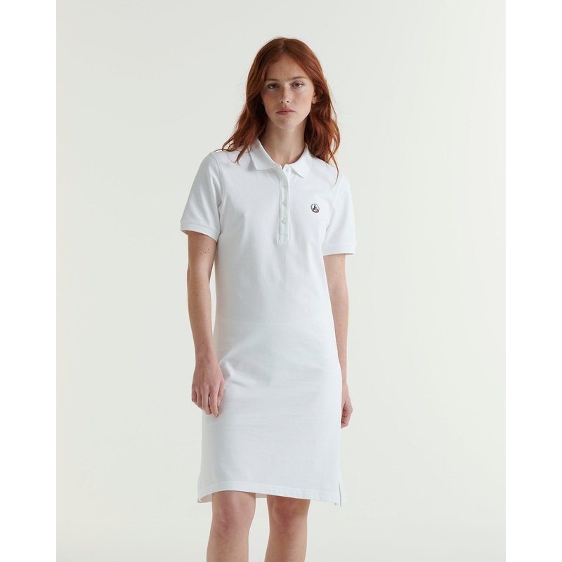 Robe polo en coton biologique Blanc Palma