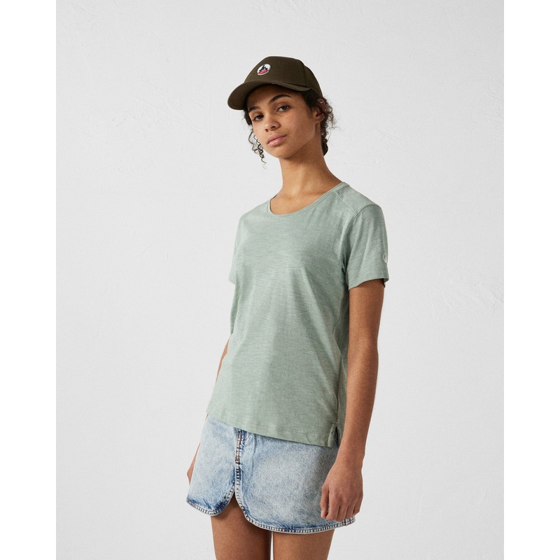 T-shirt col rond femme en coton Vert minral Angela