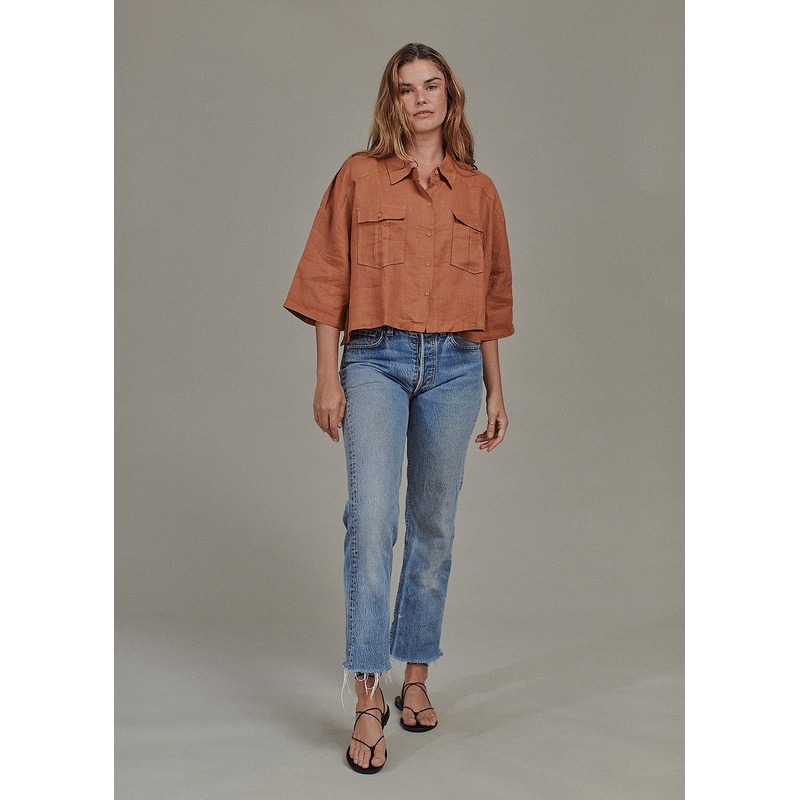 DELLA LINEN TOP- FALL 2023