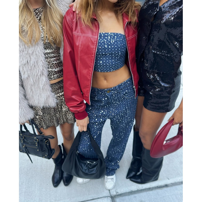 "Glitter denim" jeans