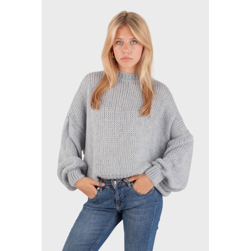 "Keep me warm" sweater light blue