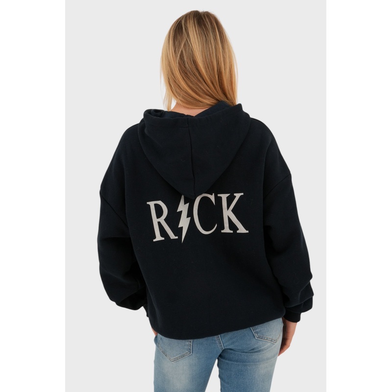 "Rock" hoodie navy