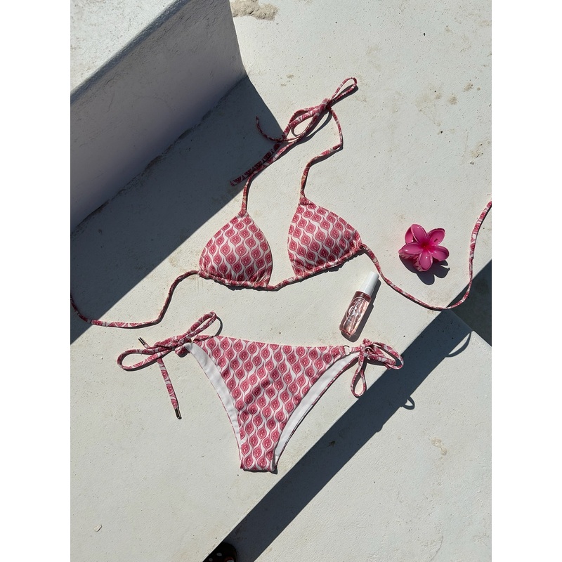 "Bali" tied bikini bottom pink