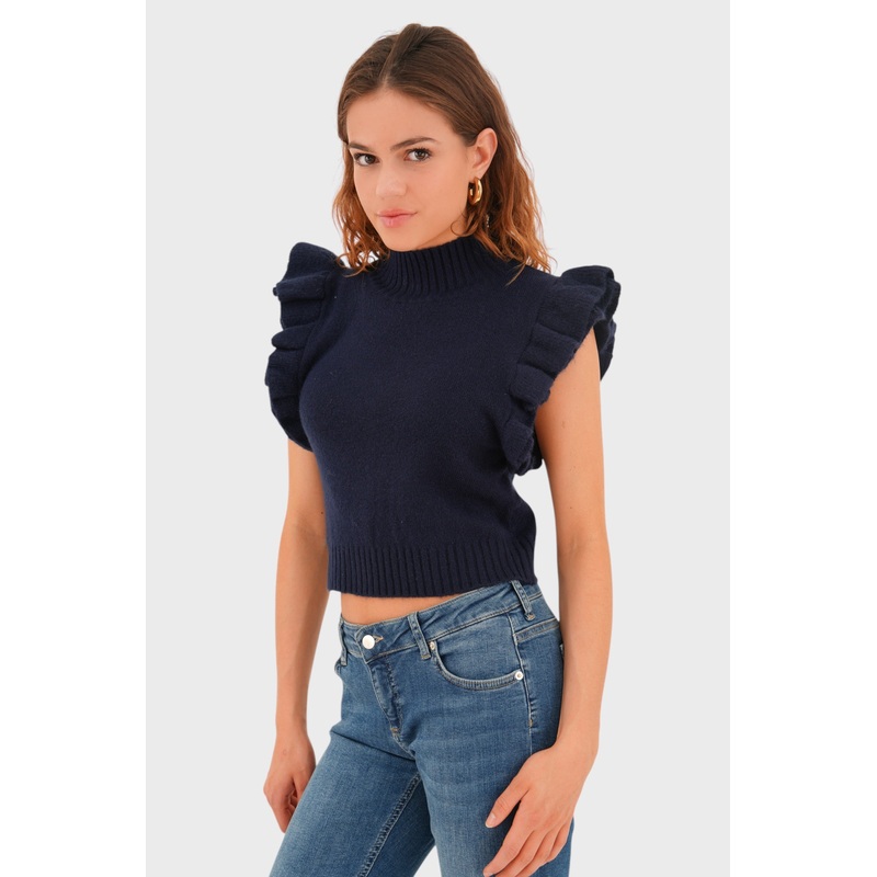 "Feline" top navy