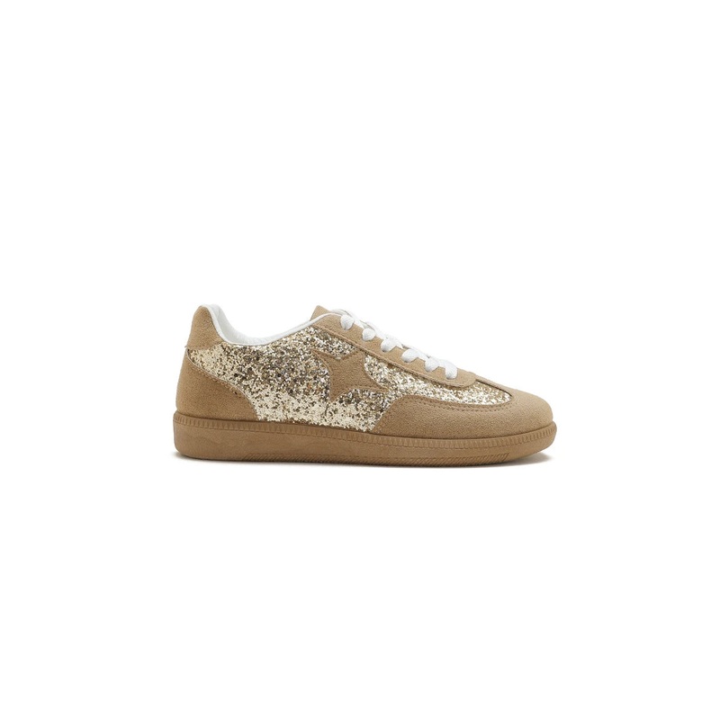 "Glitter" shoes gold