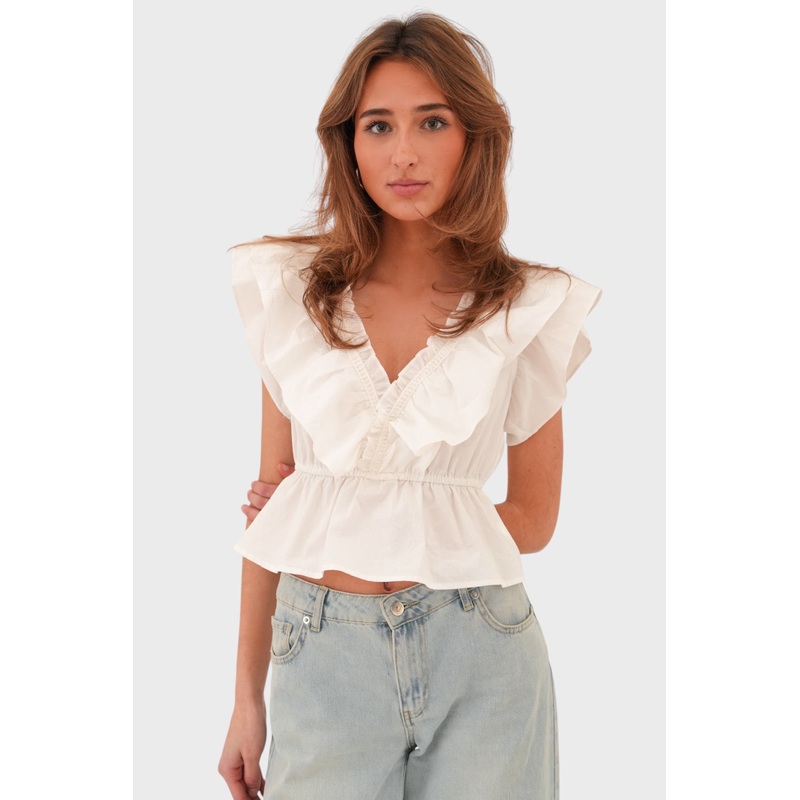 "June" blouse white