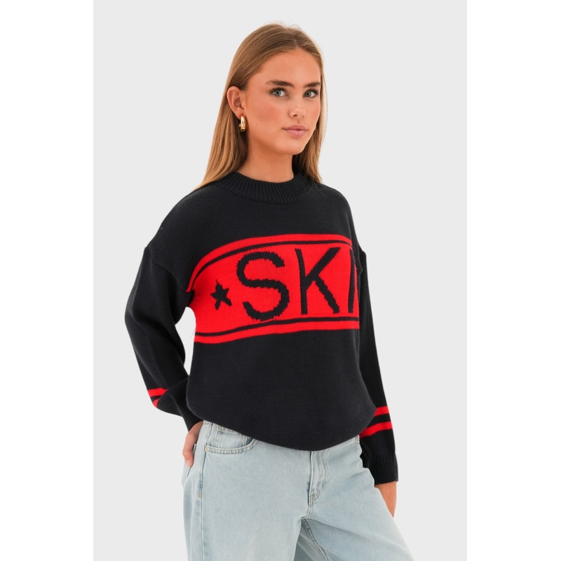"Ski" sweater red