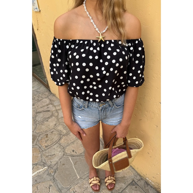 "Dots" blouse black