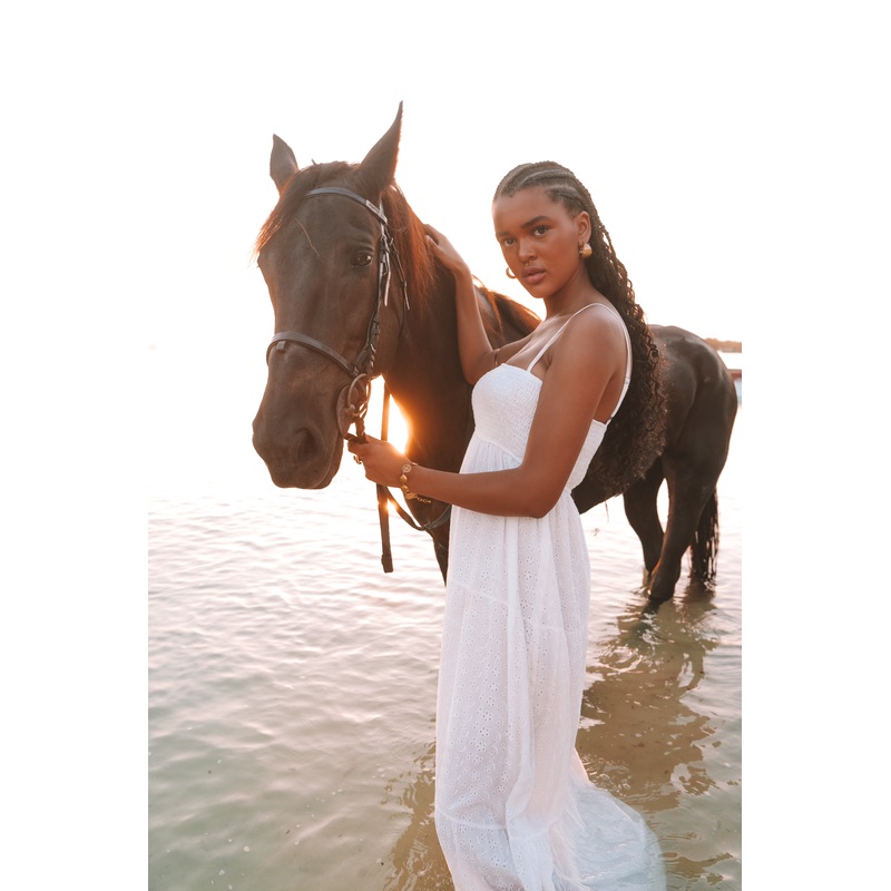 "Gold coast" dress white