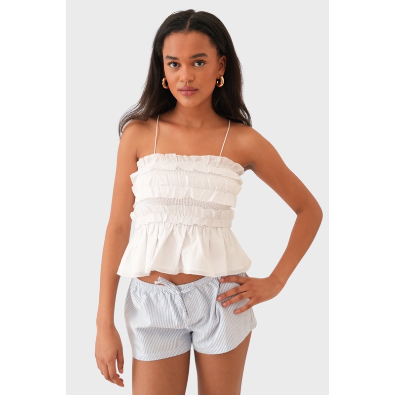 "June" top white