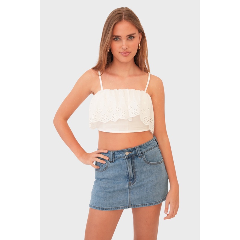 "Lily" top white