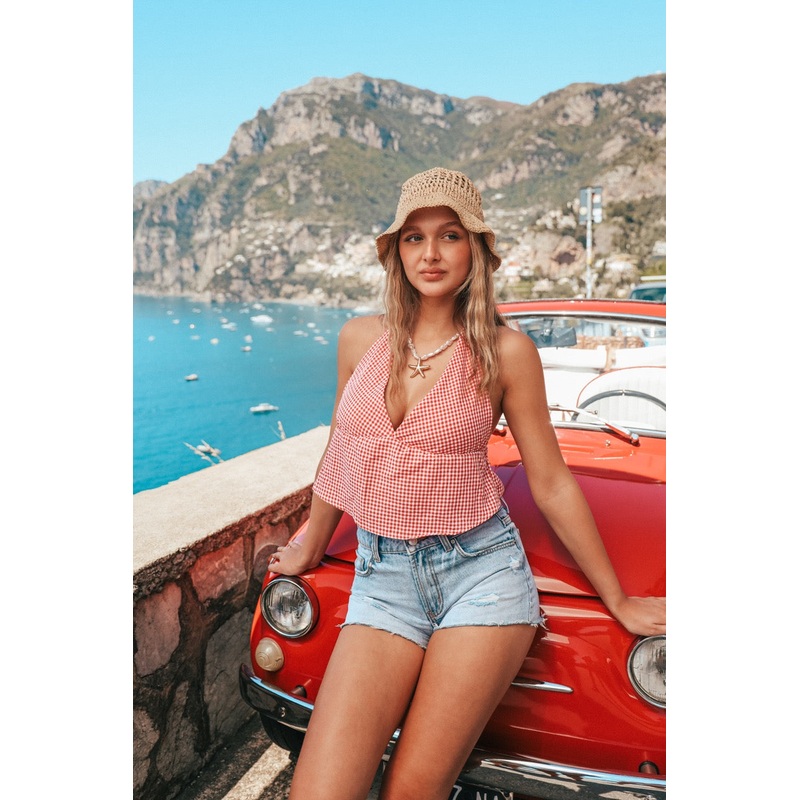 "Rome" top red