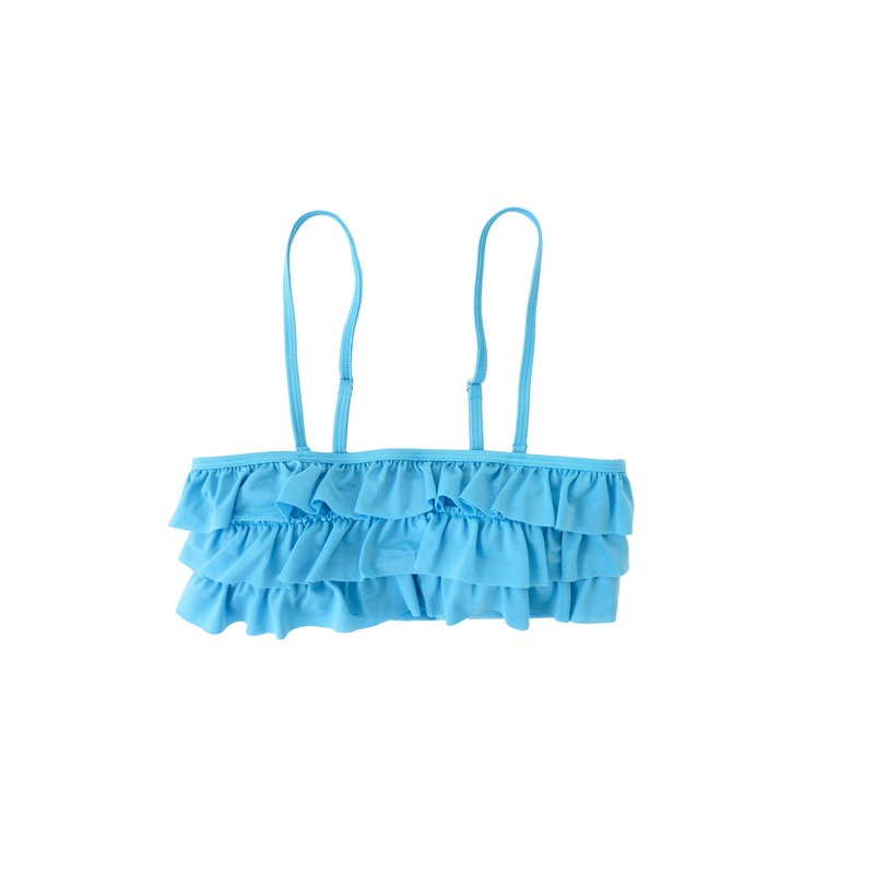 "Ruffle" bikini top blue