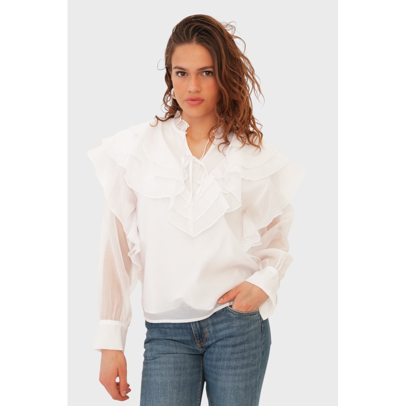 "Spring" blouse white