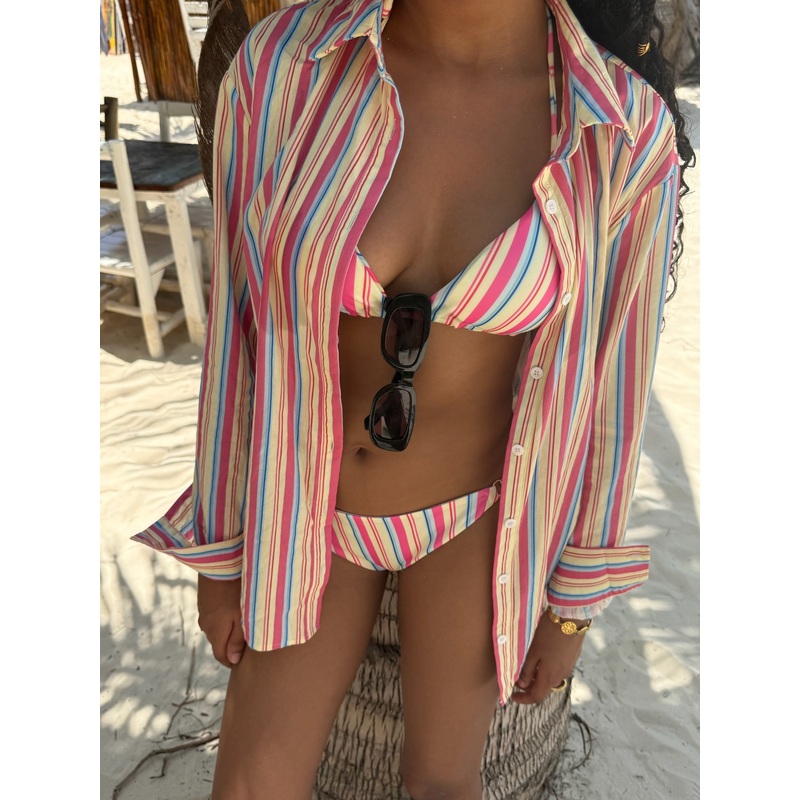 "Summer" bikini top striped